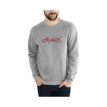 K Pop Apinx S Pembe Luv Baskılı Gri Erkek Örme Sweatshirt