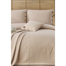 Wexsa Serisi %100 Pamuk Çeyizlik Pike Seti Çift Kişilik 220x240cm 1 Adet Örtü, 50x70cm 2 Adet Yastık Kılıfı, 40x40cm 1 Adet Kırlent Kılıfı Bej