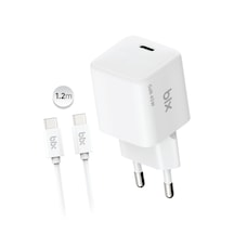 Bix Bx1p46g Gan 45w Type-c Pps/avs Destekli Hızlı Şarj Cihazı Ve 1.2 Metre 3a Type-c Kablo Beyaz