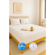 Formeya Adelya Mikrofiber Kapitone Fitted Sıvı Geçirmez Alez Beyaz