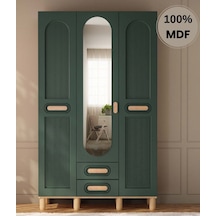 Begonya 3 Kapak Mdf Ayaklı Tasarım Gardırop Yeşil