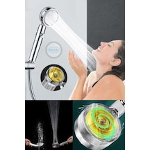 Duş Başlığı Turbo Basınçlı Ayarlanabilir Start Stop Tuş Su Tasarrufu 360 Döner Gold Plastik Diğer
