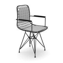 Knsz kafes tel sandalyesi 1 li mazlum syhtalen kolçaklı sırt minderli ofis cafe bahçe mutfak