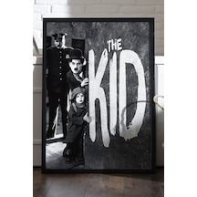 Charlie Chaplin The Kid Siyah Ahşap Çerçeveli Poster, Dekoratif Film Duvar Tablosu