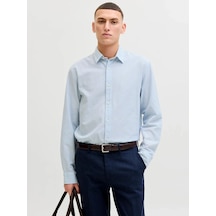 Jack&jones Jjebreeze Keten Karışımlı Erkek Gömlek 12288595 Mavi