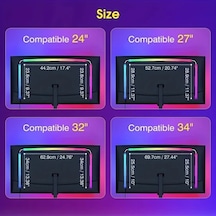 86.36cm Ekran Rengi Ve Müzik Ve Oyun İle Senkronize - Monitörler İçin Akıllı Led Şerit Işıkları, Rgbıc Bilgisayar Işık Barları, Usb Güçlü, Yazılım Kontrolü, Oyun Ve Masa Dekorasyonu İçin İdeal