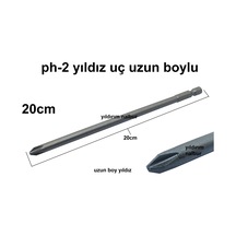 Bits Yıldız Uç 20 CM Orta Boylu Matkap Ucu Tornavida Sıkma