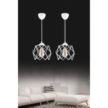 Elegante Beyaz Modern Sarkıt Salon Mutfak Oturma Odası Hol Avize Aydınlatma 2 Adet/camsız Diğer