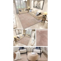 Raschel Carpet Vizon Lüks Raschel Kaymaz Taban Peluş Halı Yolluk Vizon