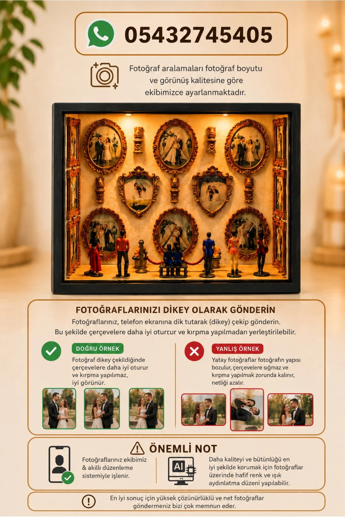 Kişiye Özel Led Işıklı Fotoğraflı Anı Müzesi Dekoratif Çerçeve, Sevgiliye Ve Aileye Özel Hediye Museum Of Us Siyah