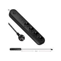Infomax Termal Akım Korumalı Grup Priz Showmax Sh-4625 , 4 Priz, 2 Usb A Ve 1 Type-c Çıkışlı 3.1a , 2 Metre Kablolu, Çocuk Korumalı Ev Ve Ofis İçin