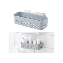Gri Duş Caddy Banyo Ve Duvara Monte Raf Sepeti Gri