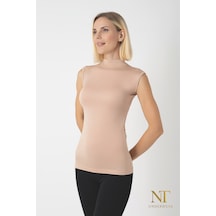 Nt Underwear Kadın Bambu Balıkçı Yaka Sıfır Kol Body Hafif, Rahat Ve Şık Ten