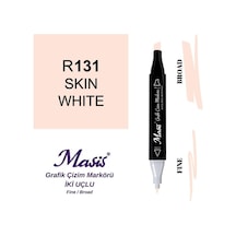Çift Uçlu Marker Grafik Çizim Kalemi 131 Ten Beyazı