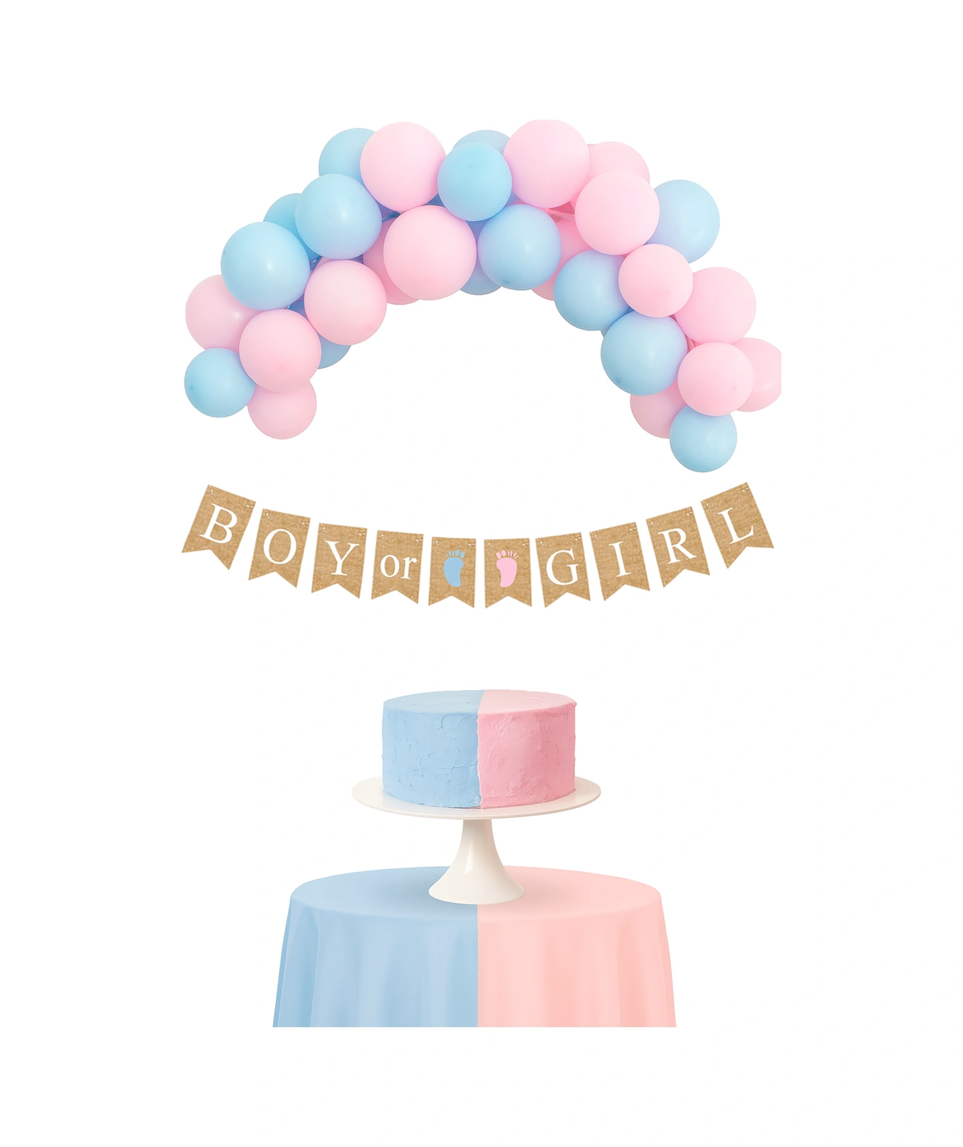 Cinsiyet Partisi Banner Jüt Görünümlü Boy Girl 10 Bayraklı 150cm Diğer