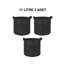 Grow Wizard Kumaş Saksı Pot 11 Litre 3 Adet