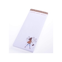 Manyetik Not Defteri - Leopar Moda Kız Bakkal Ve Alışveriş Listesi - Eğlenceli Dekoratif Yapılacaklar Listesi - Mükemmel Ev Isınma Hediyeleri - 100 Yırtık Yaprak 4" X 9" X .5" Çok Renkli