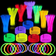 1.KALİTE 100 ADET GLOW STİCK IŞIKLI FOSFOR ÇUBUK IŞIKLI BİLEKLİK IŞIKLI KOLYE  IŞIKLI ÇUBUK NEON IŞIK Çok Renkli