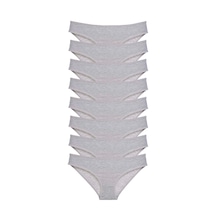 8 Adet Süper Eko Set Likralı Kadın Slip Külot Gri Çok Renkli