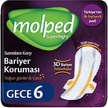 Molped Supernight Hijyenik Ped Gece 6'lı