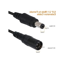 Uzatma Kablosu, 3 Metre Ve 5.5mm X 2.1mm Dişi-erkek Bağlantı 0.1 M