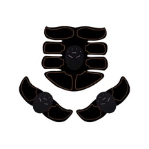 Ev Egzersizi İçin Akıllı Kas Stimülatörü - Şarjlı Masaj Aleti, Vücut Geliştirme Aleti, Siyah Sarı 3'lü Set Siyah Siyah