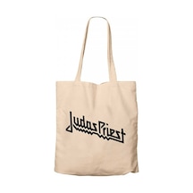 Judas Priest Logo Krem Kanvas Bez Çanta Krem