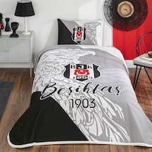 Taç Lisanslı Beşiktaş Sınce 1903 Tek Kişilik Pike Takımı Siyah