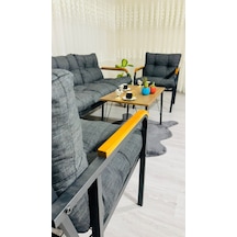 Madame Home Begonvil Balkon, Bahçe - Metal Kanepe Koltuk Takımı 3+1+1 + Sehpa Antrasit Madame Home Begonvil Balkon, Bahçe - Metal Kanepe Koltuk Takımı 3+1+1 + Sehpa Antrasit