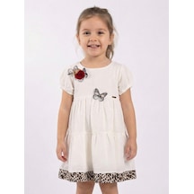 Xo Kids Kız Çocuk Elbise 4-8 Yaş 9213 Beyaz