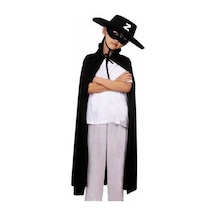 Çocuk Boy Zorro Pelerin + Şapka + Maske Kostüm Seti Yetişkin