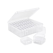 Compaxe P-serisi 24'lü Plastik Şeffaf Saklama Kutusu 24 Küçük + 1 Büyük Kutulu Set Beyaz
