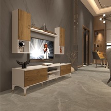 Decoraktiv Eko 5da Mdf Dvd Gold Tv Ünitesi Tv Sehpası Beyaz - Pera