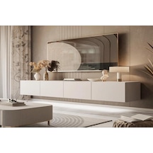 Tv Ünitesi Tv Alt Modülü 240 Cm Krem Mdf