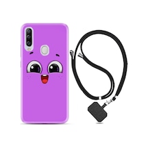 General Mobile GM20 Pro Kılıf Boyun Askılı Purple Sweety 1717