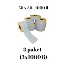 Kraf Eko Termal Barkod Rulo Etiket 40lık Kuka 50x30mm 1000 Li