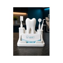 Diş Hekimi Temalı Masaüstü Kartvizitlik Ve Organizer Dental Klinik Dekoratif Kartvizit Standı