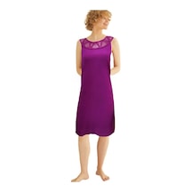 Kadın Pamuklu Krinkıl Elbise Mürdüm