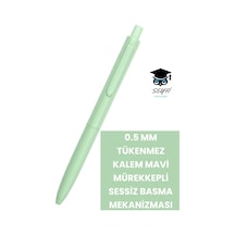 0.5 Mm Tükenmez Kalem Mavi Mürekkepli Sessiz Basma Mekanizması Amerikan Markası Writech Üretim Yeşil