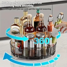 Topshop1 Krem Beyaz Döner Tepsili: Mutfak, Kiler, Banyo Düzenleyici Ve Saklama Çözümü Krem Beyaz