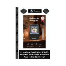 Premium Parti Aleti Küçük Boyutlu Bluetooth Hoparlör Rgb Işıklı D73 Siyah