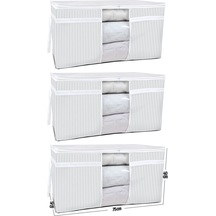 3 Adet - Pencereli Yastık Yorgan Hurcu 75 X 40 X 40 Cm Tela 75 X 40 Beyaz Diğer