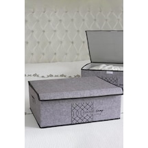 Pazar Kapısı Keçe Çok Amaçlı Kapaklı Düzenleyici Kutu 50 X 40 X 19 Cm Baza, Gri Diğer