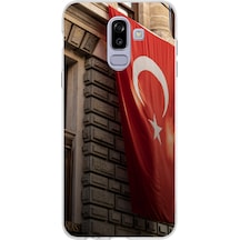 Samsung Galaxy J8-a6 Plus Uyumlu Dev Türk Bayrağı Baskılı Silikon Kılıf Renkli