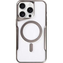 Newface  Apple  Uyumlu iPhone 14 Pro Kılıf Boyi Magsafe Silikon Kapak - Titan Gri
