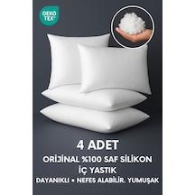 Turkıshrug Kıngdom 4 Adet Orijinal %100 Saf Silikon İç Yastık Dolu Kırlent, Dayanıklı , Nefes Alabilir Ve Yumuşak 35 X 45 Beyaz