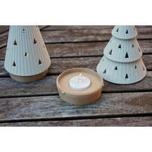 3d Baskı Modern Çam Ağacı Formlu Tealight Mumluk Seti Yılbaşı Dekoratif Mum Tutucu Çok Renkli