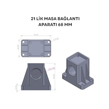Cateksss 21 Lik Masa Bağlantı Aparatı 68 Mm Siyah - 5 Li Paket