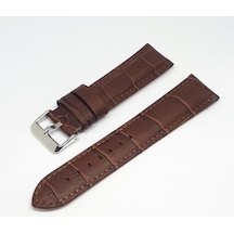 22Mm Golf Marka Kahve Croco Hakiki Deri Saat Kordonu