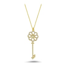 Taşlı Büyük Anahtar Kolye (497905473)